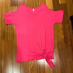 Women's Pink Cold Shoulder Top